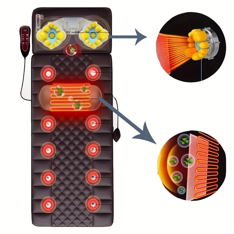 1 Set Of Large Brown Full Body Heating Massagers, 2 Styles Of PU Material, with Neck And Foot Devices And Massage Headrest, Lumbar Pillow, Timer, Comfortable And Wear-resistant, Non-slip Bottom, Easy to Store, Suitable for Home, Office Take A Nap