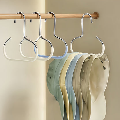 Metal Hat Storage Hooks Two-Piece Set in White or Black, Simple Accessory Organizers for Compatible Scarves, Belts, Bras and Bags in Home Storage Spaces