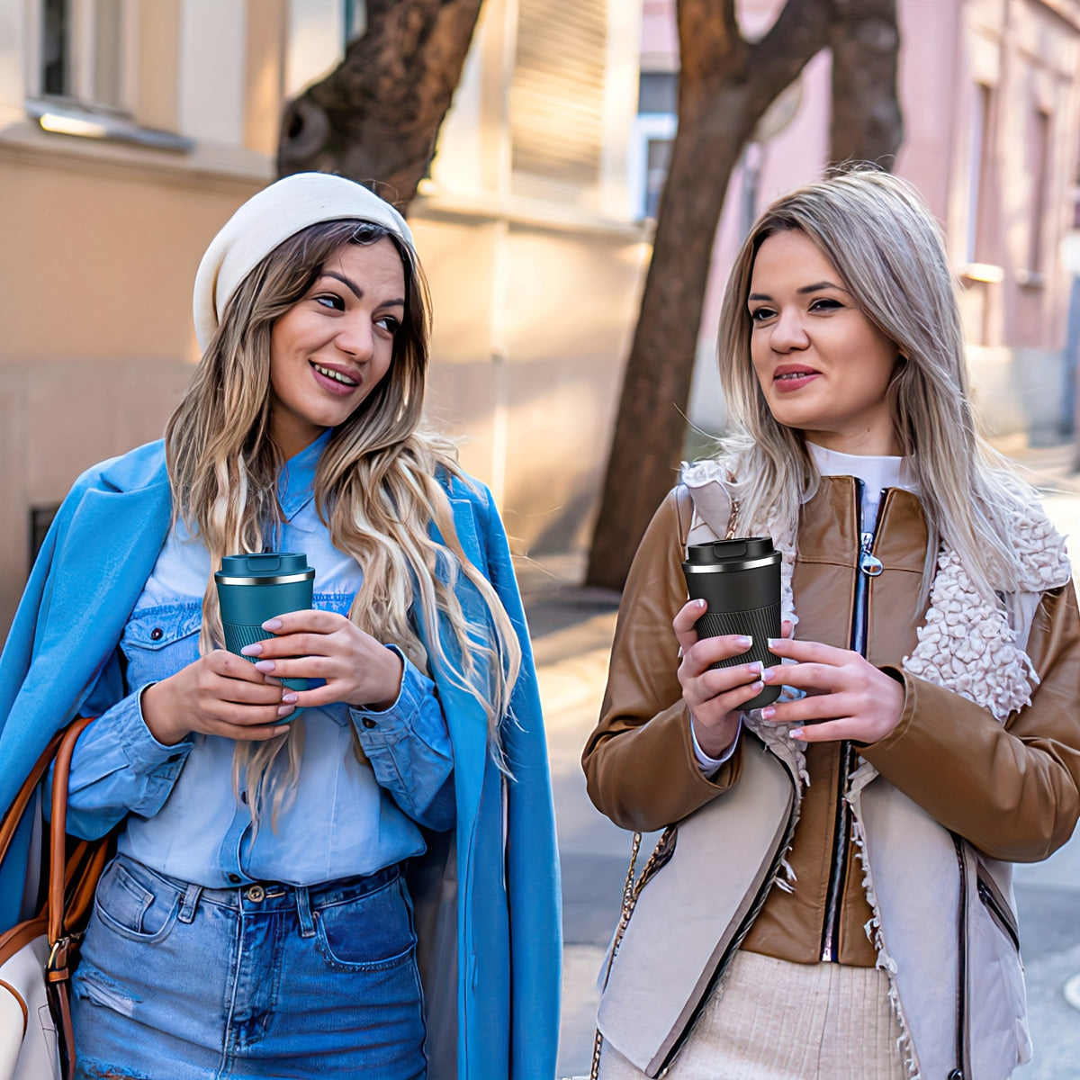 Insulated Travel Coffee Mug with Lid, 380ml or 510ml Reusable Stainless Steel Tumbler in Multiple Colors for Hot and Cold Drinks, Morning Commutes and Camping
