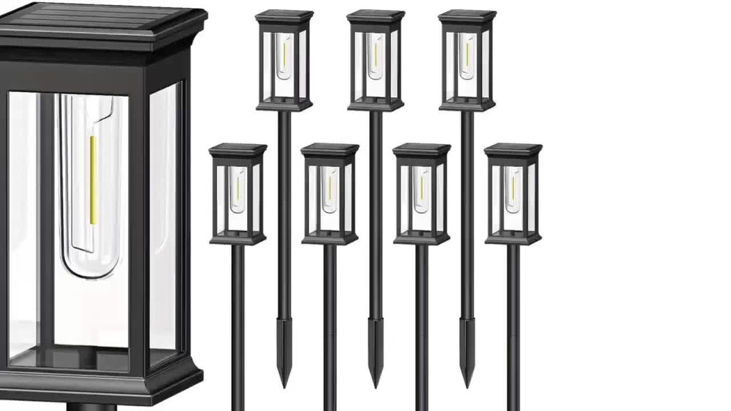 Solar Garden Lamps with Listed Warm White Light, Four-Piece Box, Six-Piece Box or Six-Set Option Labels for Courtyard, Terrace and Walkway Landscape Decoration