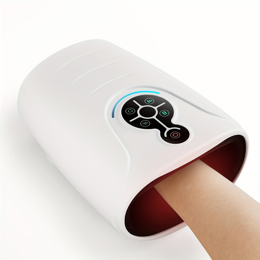 Palm Press Hand Massager in White for Instruction-Guided Adult Home Relaxation Routines, Personal Care Gift Ideas for Parents and Family