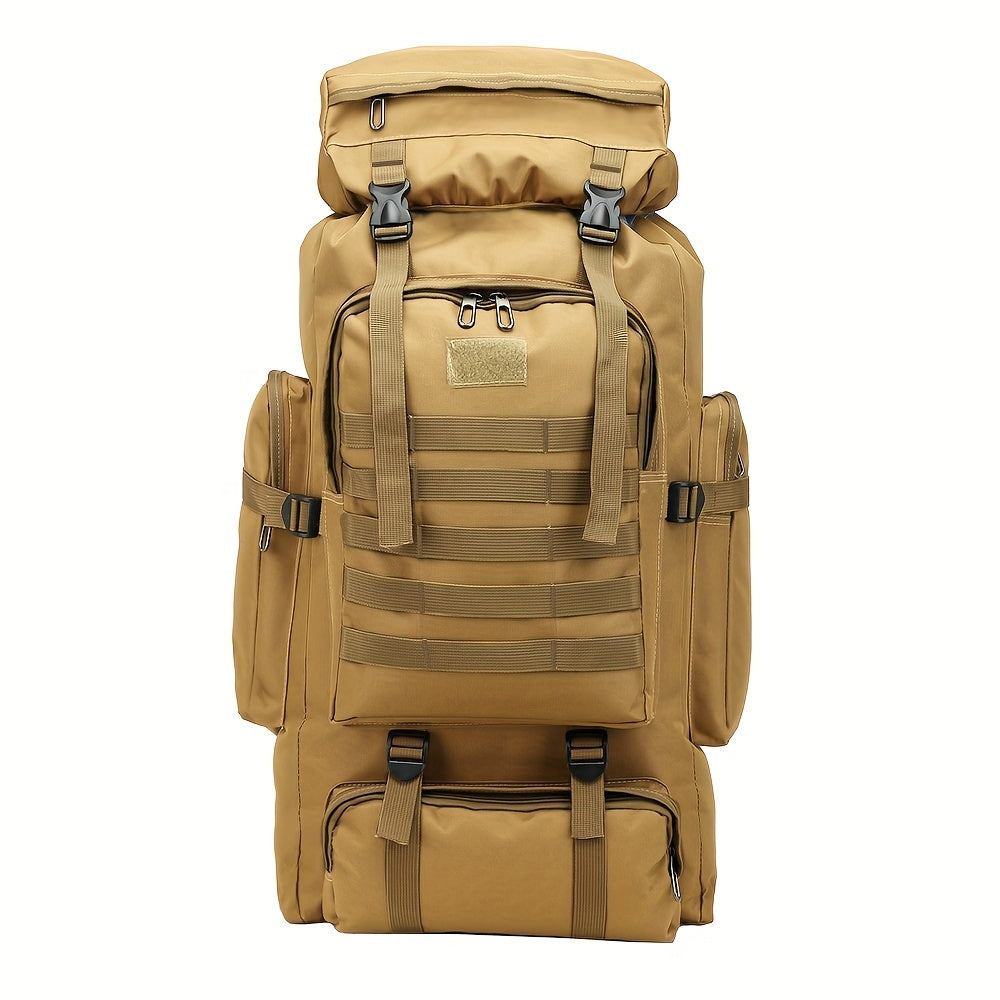 Hiking Backpack with Listed Flag Patch and Large-Capacity Rucksack Design, Seven Solid Color and Camouflage Options for Camping Gear and Outdoor Travel