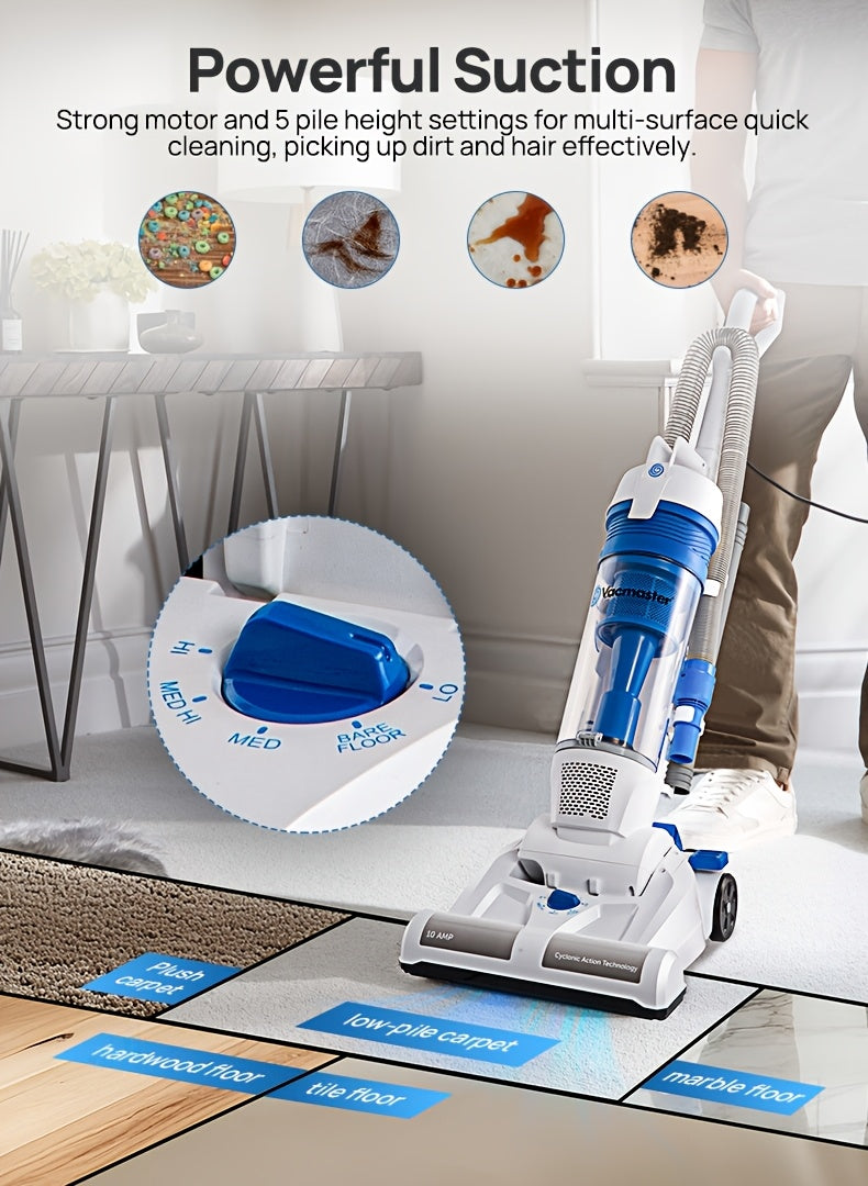 Vacmaster Upright Vacuum Cleaner UC0101 with Bagless Design, Listed 20-Foot Cord and 13-Inch Cleaning Path for Compatible Carpet, Hard Floor and Pet Hair Cleanup