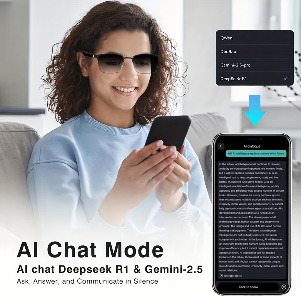 Translation Glasses with 164-Language Support, Photochromic Lens Options, Four AI Interpretation Modes and Meeting Recording for Travel and Business