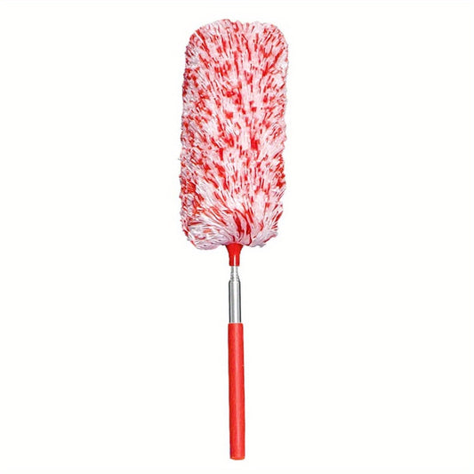 Extendable Microfiber Duster in Red, Washable Reusable Dusting Tool with Adjustable Reach for Everyday Home, Office, Car and Appliance Exterior Cleaning