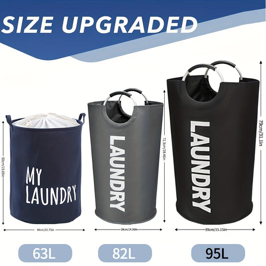 Half-Ring Handle Laundry Basket, Foldable Fabric Clothes Hamper in 16.64, 21.66 or 25.1 gal Options for Bedroom and Laundry Room Organization