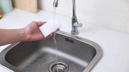 Sponge Eraser Cleaning Pads in 8, 16 or 32-Piece Packs, Water-Activated Cut-to-Fit Foam for Compatible Kitchen and Bathroom Surfaces