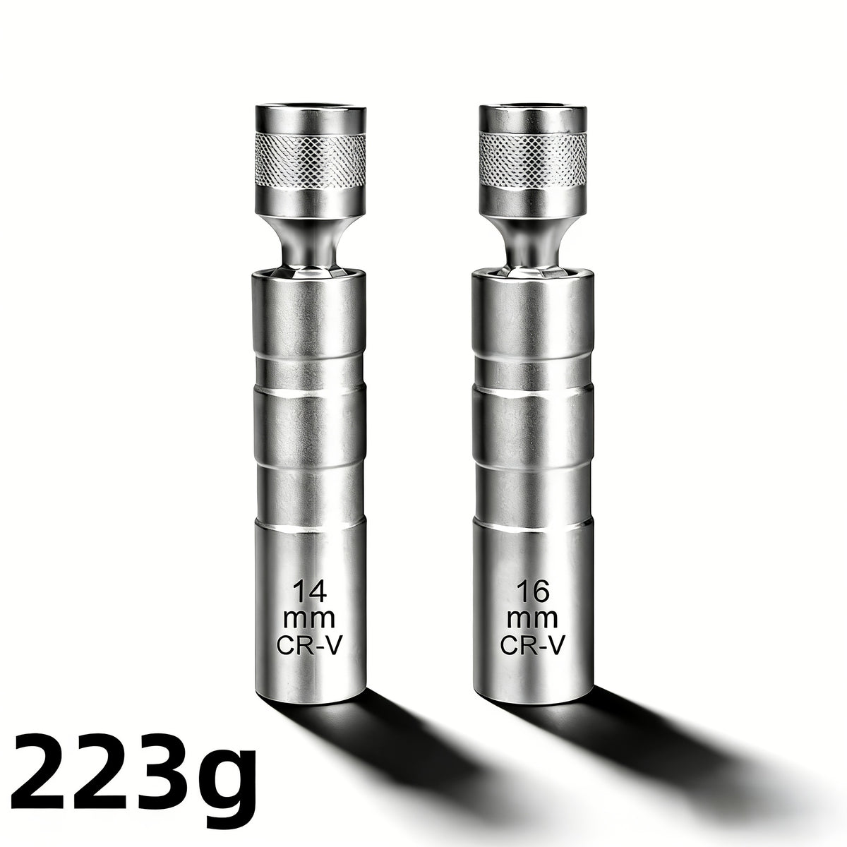 Spark Plug Socket Set with Magnetic Design and Listed 14mm plus 16mm Sizes, Alloy Steel Tool Selection for Compatible Automotive Spark Plug Maintenance