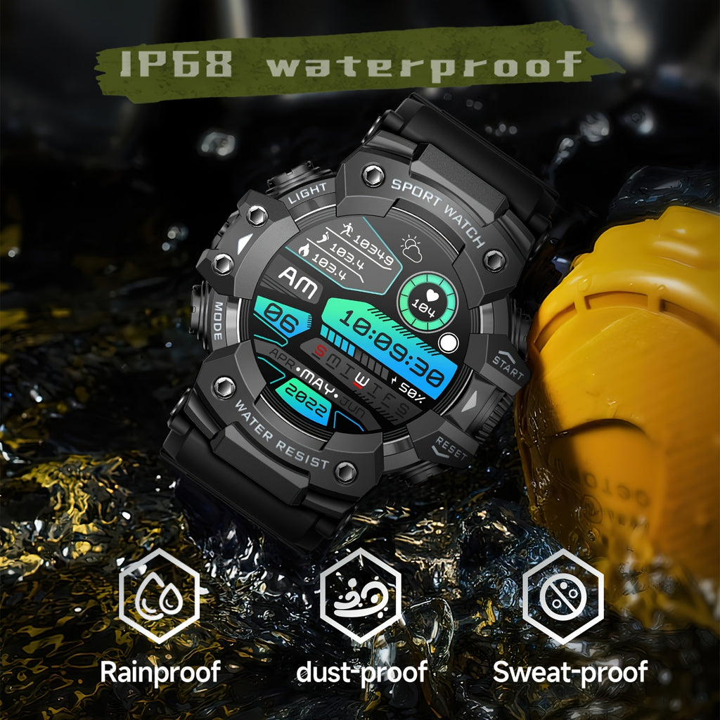 1.32-Inch TFT Smartwatch for Men with Calling, LED Flashlight, 100+ Sports Modes and Sleep Tracking, iPhone Android Compatibility in Eleven Color Options