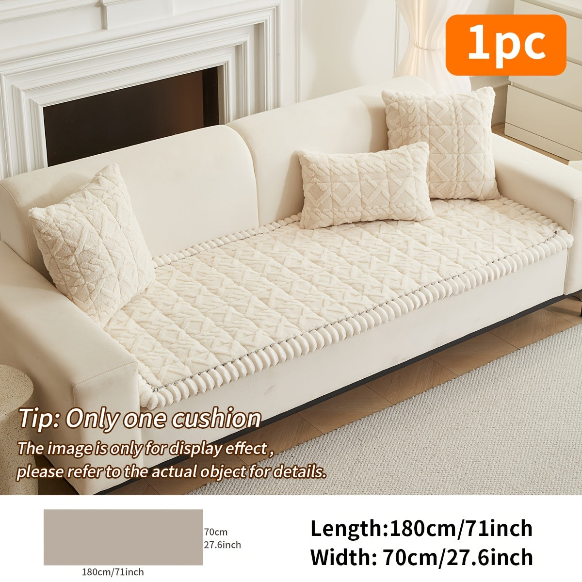 Quilted Sofa Cushion Cover, Single Polyester Seating Layer in Five Colors with Loveseat, 3-Seater, 4-Seater and Plus4 Options for Living Room Refreshes