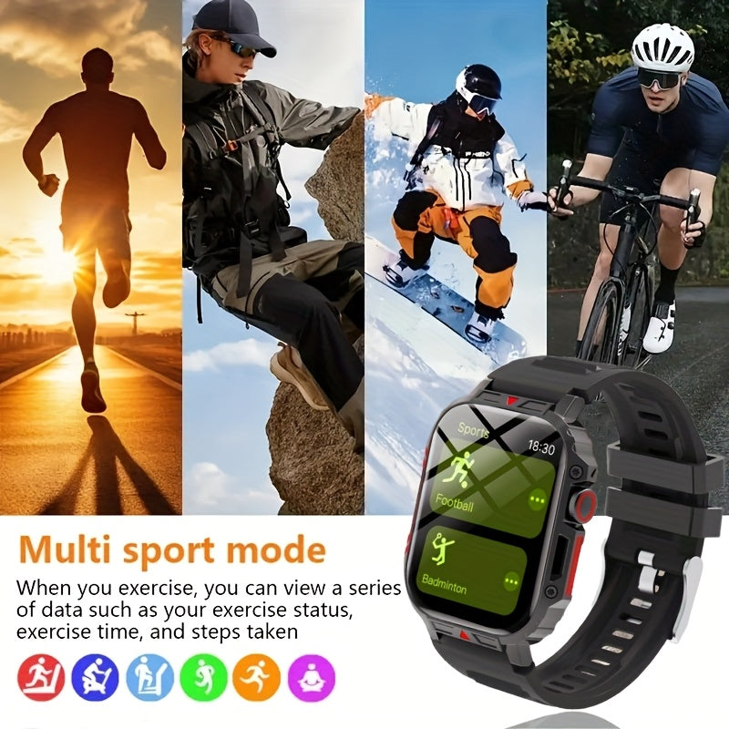 Fitness Smart Watch with 2.01-Inch Full Touchscreen, Pedometer, Call and Message Functions, Black or Pink Silicone and Steel Strap Options for Everyday Activity