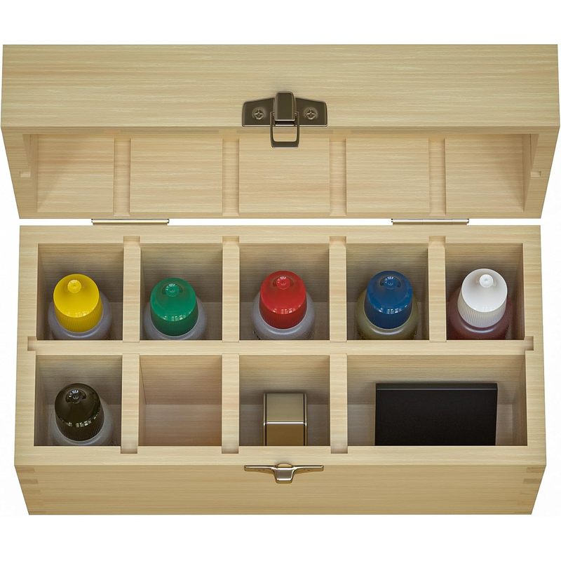 Precious Metal Testing Kit with Bamboo Storage Box, Listed Gold and Silver Solutions, 2-Inch Scratch Stone and 30X Loupe Reference for Experienced Adult Jewelry Evaluation
