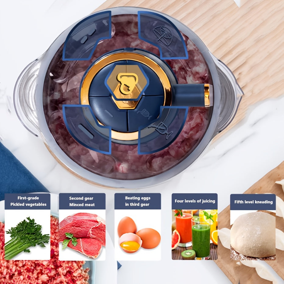 3L Electric Food Chopper with Stainless Steel Body, Five-Key Controls and Four-Blade Cutter for Meat, Garlic, Vegetables and Everyday Kitchen Prep