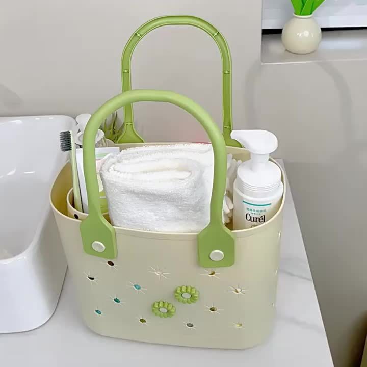 Portable Shower Caddy Basket with Handles and Listed Drainable Mesh Design, Three Color Options for Toiletry Organization, Beach Trips and Vacation Packing