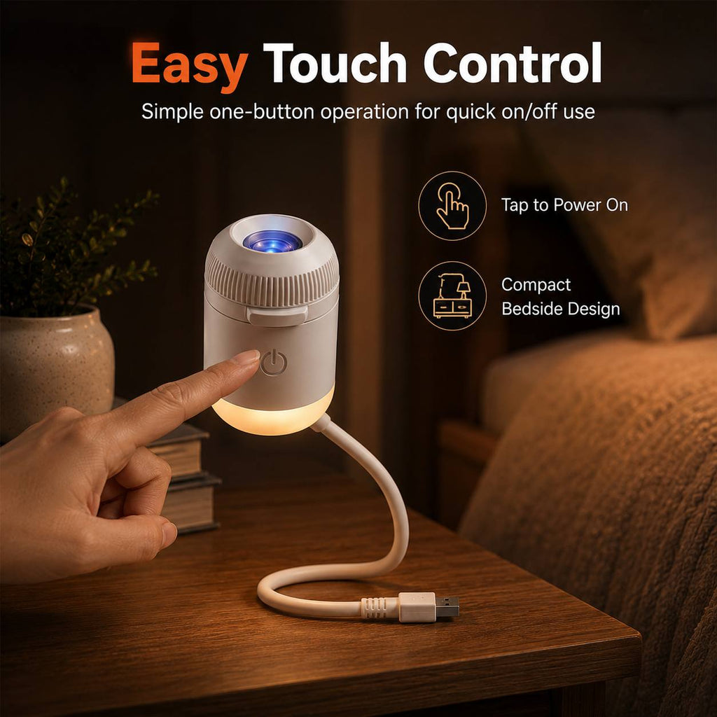 Star Projector Night Light with Static Galaxy Effect, USB-Powered Mini LED Lamp with Adjustable Brightness for Bedroom Ceilings, Walls and Cozy Indoor Decor