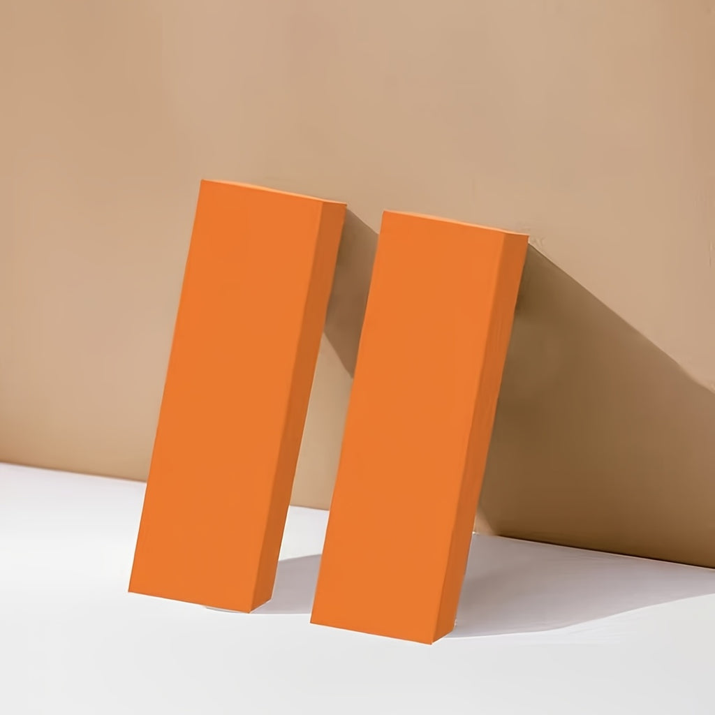 Rubber Cleaning Erasers in Orange, Two-Piece Manual Scrubbing Tool Pack for Compatible Kitchen Pots, Bathroom Glass and Household Stain and Rust Cleaning