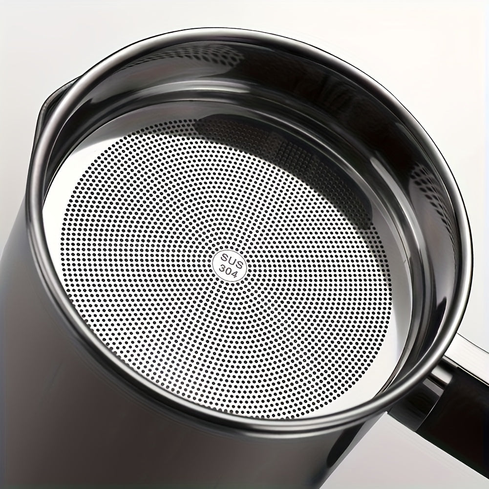 Kitchen Grease Container with Strainer and Easy-Pour Handle, Silvery Oil Storage Can with Listed Stainless Steel Design for Everyday Cooking Cleanup