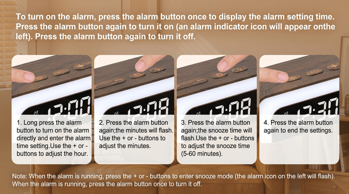 Wood-Grain Indoor Security Clock Camera with Listed 2K Video, Dual-Band WiFi, Color Night Vision, Motion Alerts, Rechargeable Battery and Optional microSD Storage