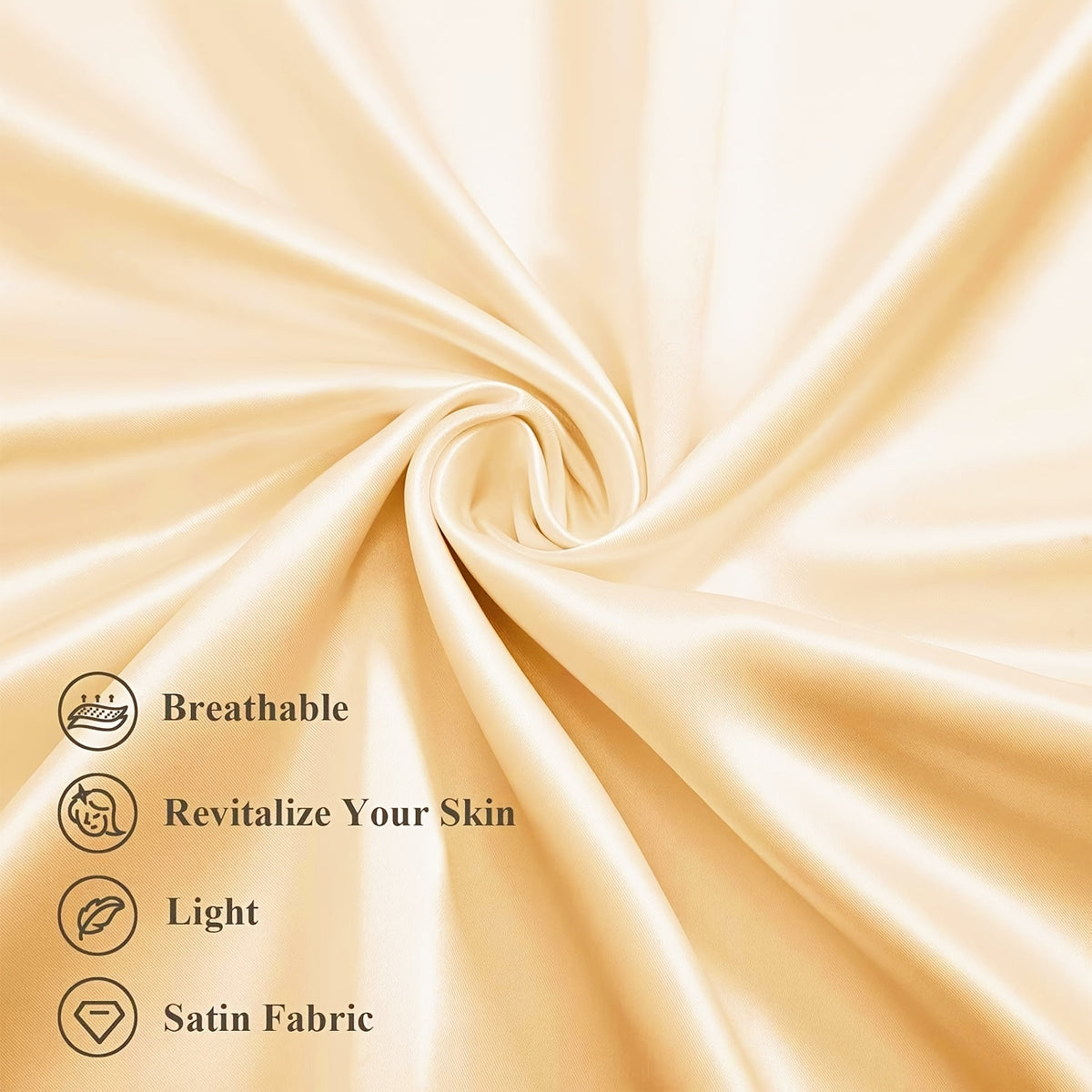 Satin Pillowcase Set of Two, Smooth Sleeping Pillow Covers with Ten Size Labels and Sixteen Color Options for Bedroom Bedding and Guest Room Styling