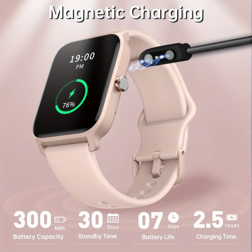 FUVEHA Alexa Smartwatch in Upgraded White with Listed 1.8-Inch HD Full Touchscreen, Call Functions, Message Notifications and 100+ Sports Modes for Adults