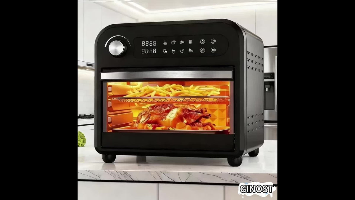 Air Fryer Toaster Oven Combo, Extra Large Capacity Convection Oven with 360° Hot Air Circulation, LED Digital Display and Precise Temperature Control, Stainless Steel, 16QT