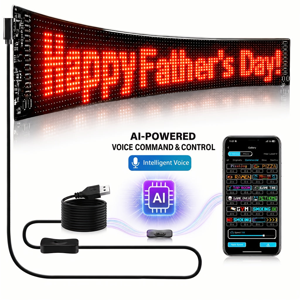 Pixel LED Soft Screen Light with App and Remote Control, Programmable Animation, Text and Expression Display in Two Sizes for Room and Holiday Decor