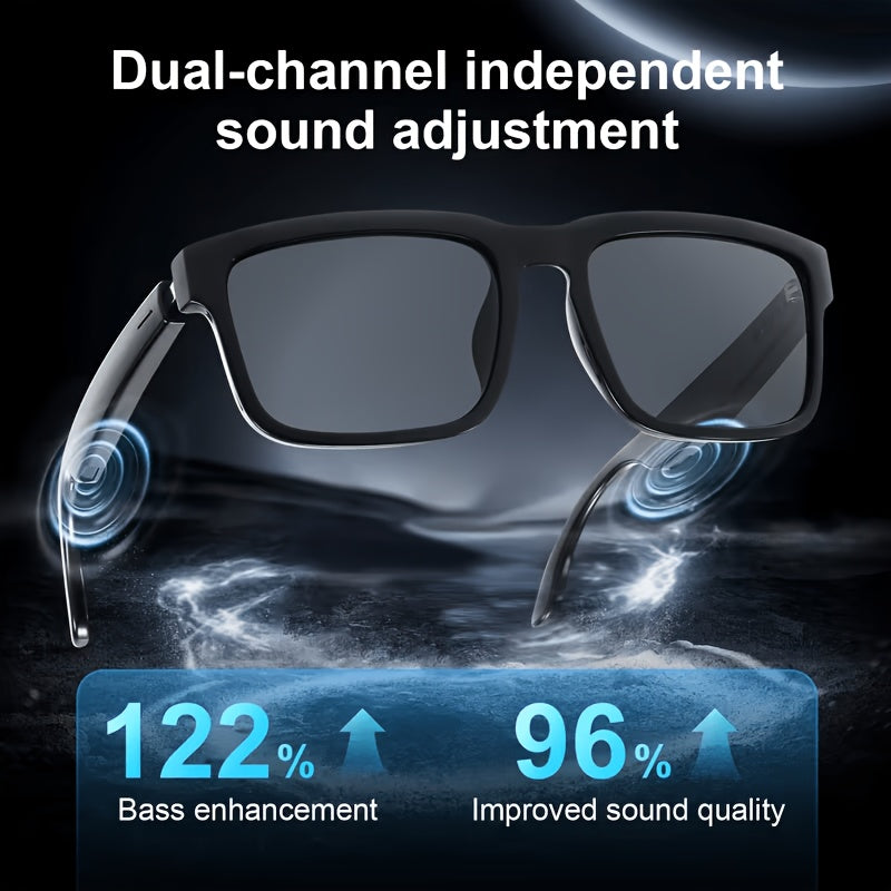 AI Translation Audio Glasses with Listed 130+ Language Support, Built-In Microphone and Speaker, Voice Calling and Color-Changing Lens Wording in Three Frame Styles