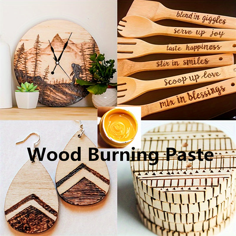 Wood Burning Paste Kit with Heat-Activated Craft Gel, Six-Jar or Gel and Pen Bundle Options for Compatible Wood Stencil Designs, Decorative Signs and Handmade Gifts