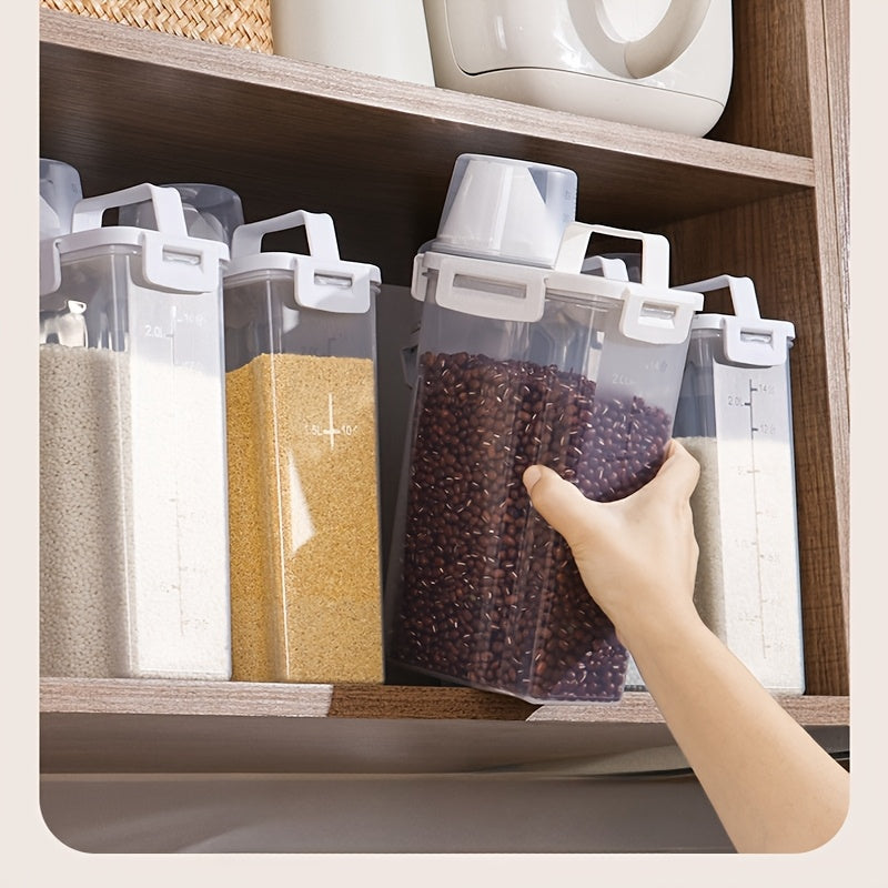 Rice Storage Container with Flip-Top Sealed Lid, Listed 84.54oz Storage Bucket for Flour and Dry Grains, Kitchen Pantry Canister for Everyday Organization