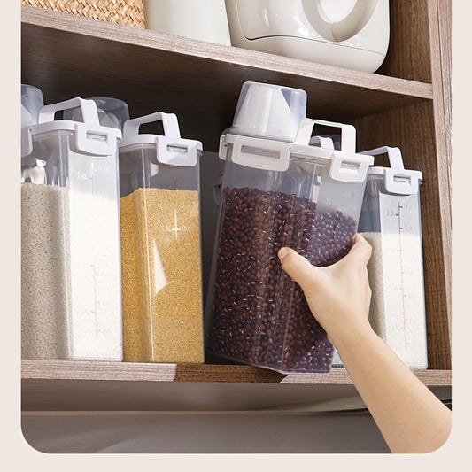 Rice Storage Container with Flip-Top Sealed Lid, Listed 84.54oz Storage Bucket for Flour and Dry Grains, Kitchen Pantry Canister for Everyday Organization
