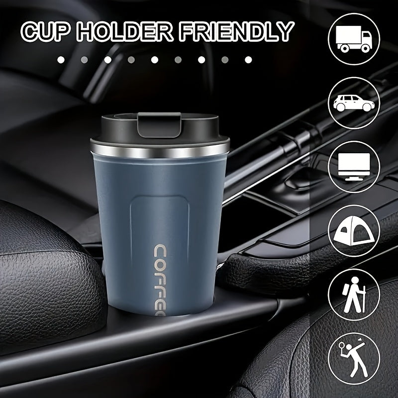 Vacuum Insulated Travel Mug, Black 510ml Stainless Steel Coffee Tumbler with Double-Wall Construction for Reusable Tea and Everyday Office Drink Routines