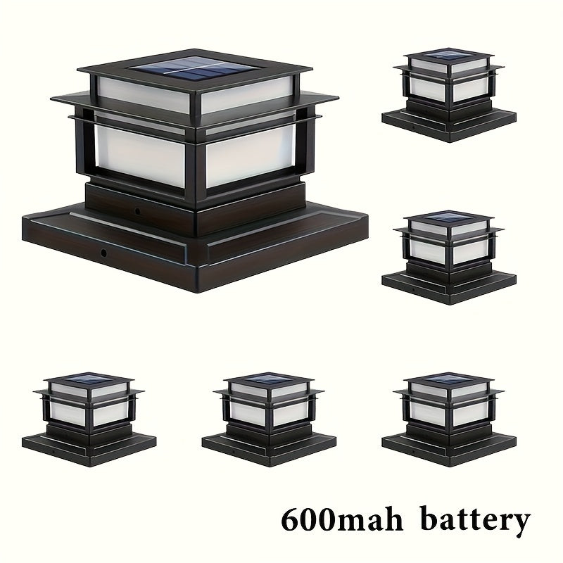 Solar Post Cap Lights 6 Pack for Fence and Deck Posts, Outdoor LED Accent Lighting for Decorative Garden, Porch, Patio and Stair-Area Settings