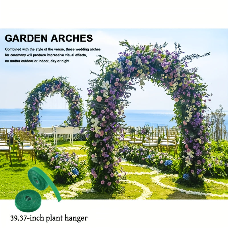 Metal Garden Arch Trellis for Climbing Plants and Wedding Decorations, Black or White One- and Two-Pack Options with Listed Two-Size Assembly Reference