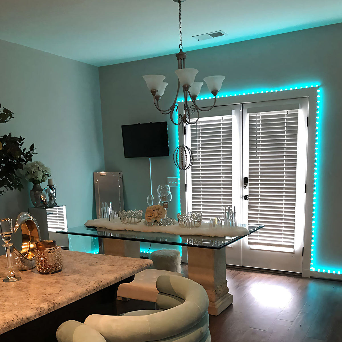 App-Controlled RGB LED Light Strips with Listed Music Sync and Remote Control, 200FT or 130FT Length Labels for Bedroom, Living Room and Holiday Decor