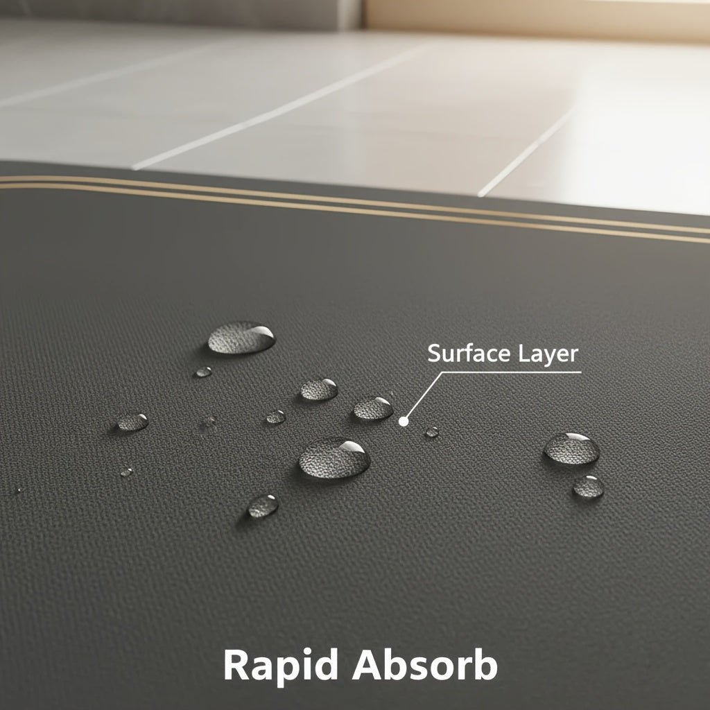 Quick-Drying Bathroom Mat with Diatomaceous Earth Reference, Soft Absorbent Bath Floor Mat with Listed Anti-Slip Design for Shower and Bathtub Areas