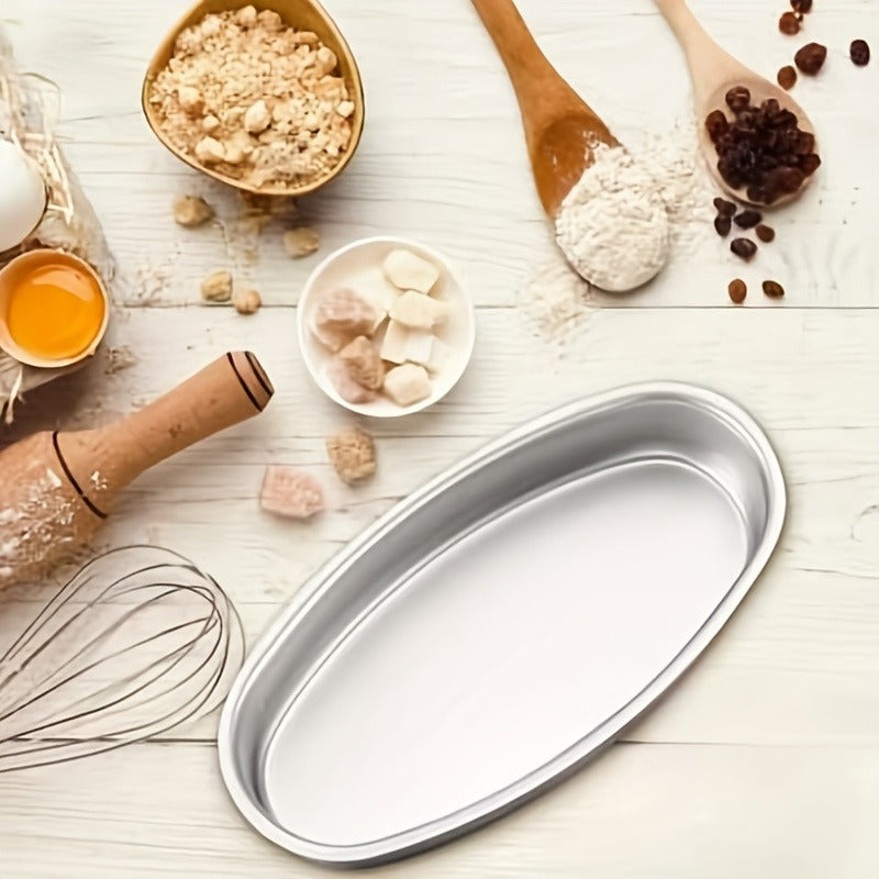 Oval Cheesecake Pan Set with Two Non-Stick Aluminum Molds for Light Cheesecake, Bread and Cake Baking, Versatile Bakeware for Home Kitchens