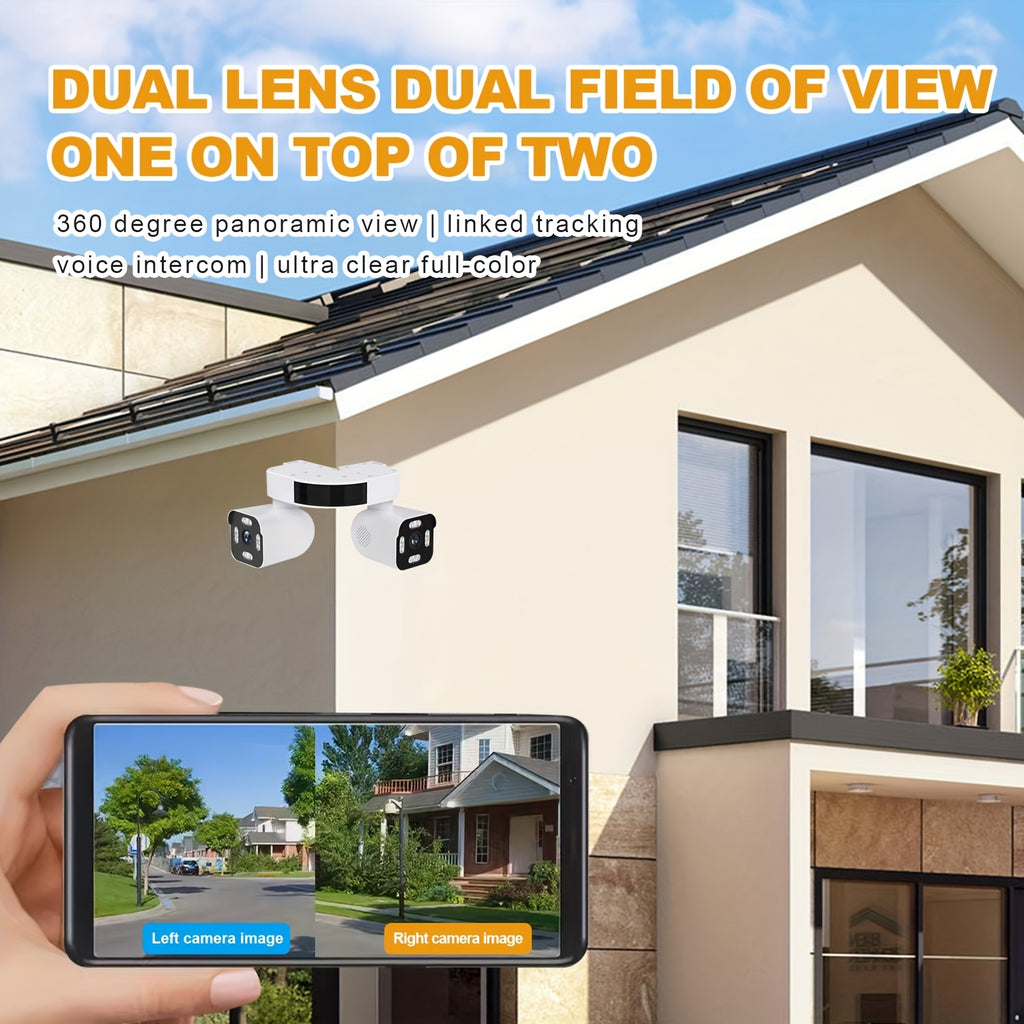 10X Zoom Security Camera with 5MP Dual Lenses, 355° PTZ, 2.4GHz WiFi, Color Night Vision, Two-Way Audio and Motion Tracking for Outdoor Home Monitoring