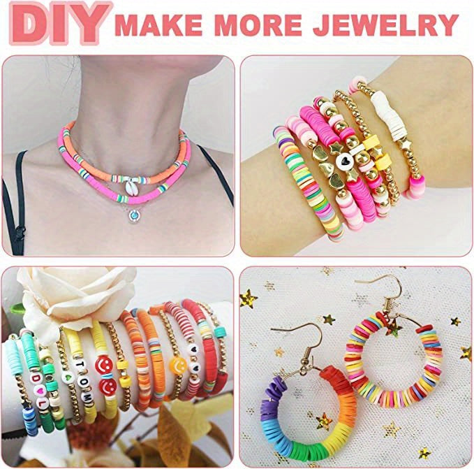 Clay Bead Bracelet Making Kit, 7200-Piece Colorful Soft Clay Bead Assortment in Two Boxes for DIY Jewelry, Custom Patterns and Handmade Gift Projects