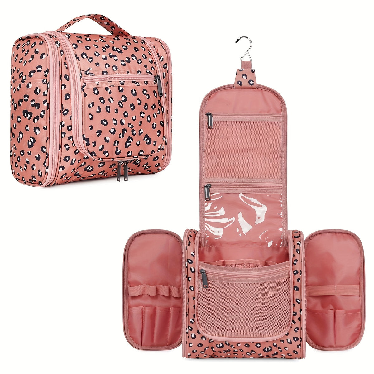 Hanging Toiletry Bag for Women with Hook and Multiple Pockets, Large Travel Makeup Organizer with Carry Handle in 16 Options for Trips and Gym