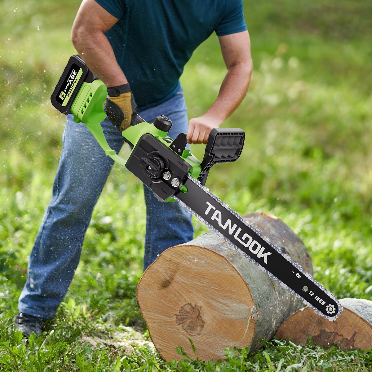 Battery-Powered Electric Chainsaw for Garden Pruning and Wood Cutting, Cordless Rechargeable Tool with Multiple Colors and One- or Two-Battery Kit Options