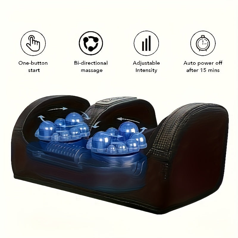 Multi-Style Electric Foot Massager with Listed Heat and Kneading Functions, Black or Red Enhanced Model Labels for Manufacturer-Approved Personal Care Use