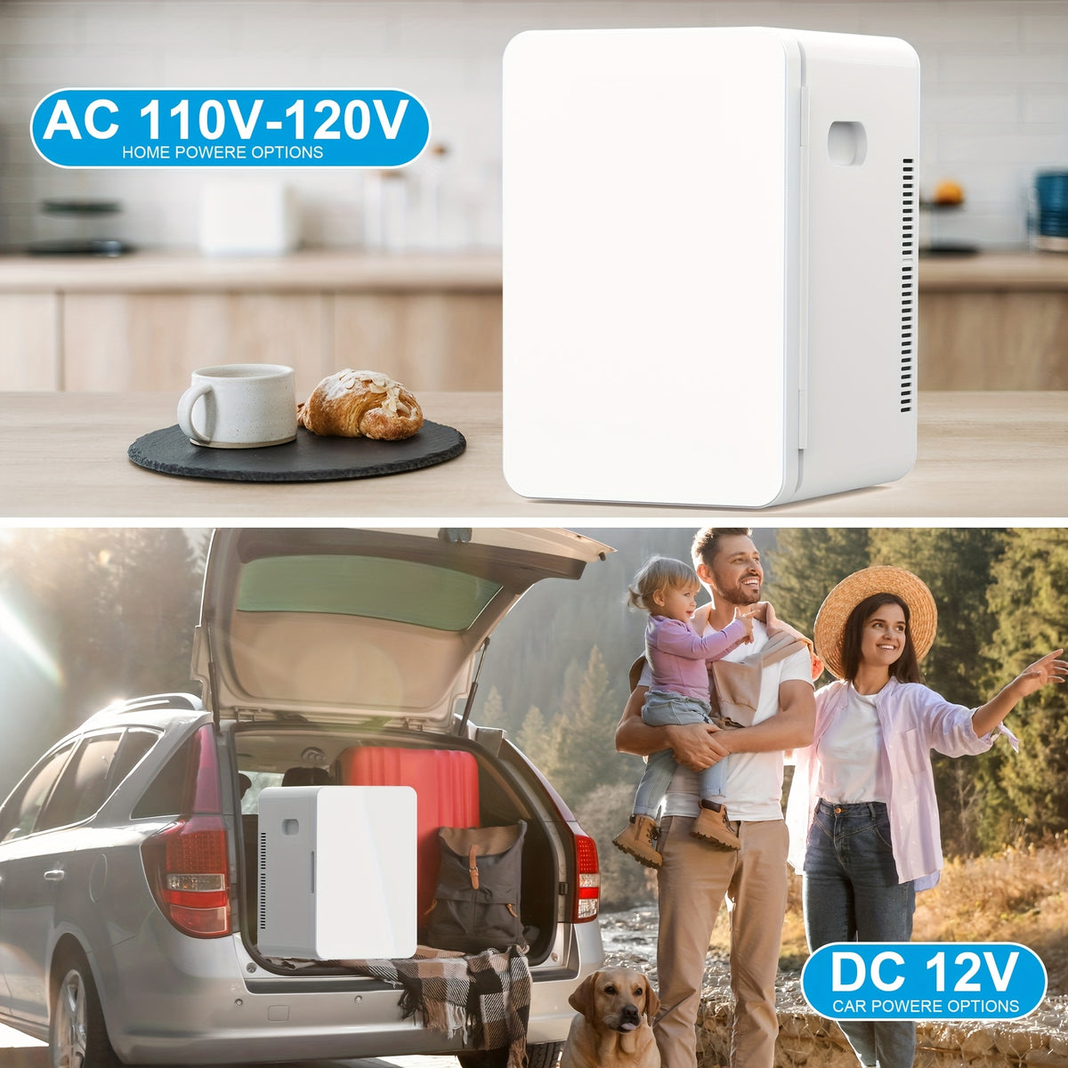 Portable Mini Fridge by ADVWIN, Glass-Front Cooler and Warmer with Listed AC/DC and 12V Support for Bedroom, Office, Dorm and Car Use