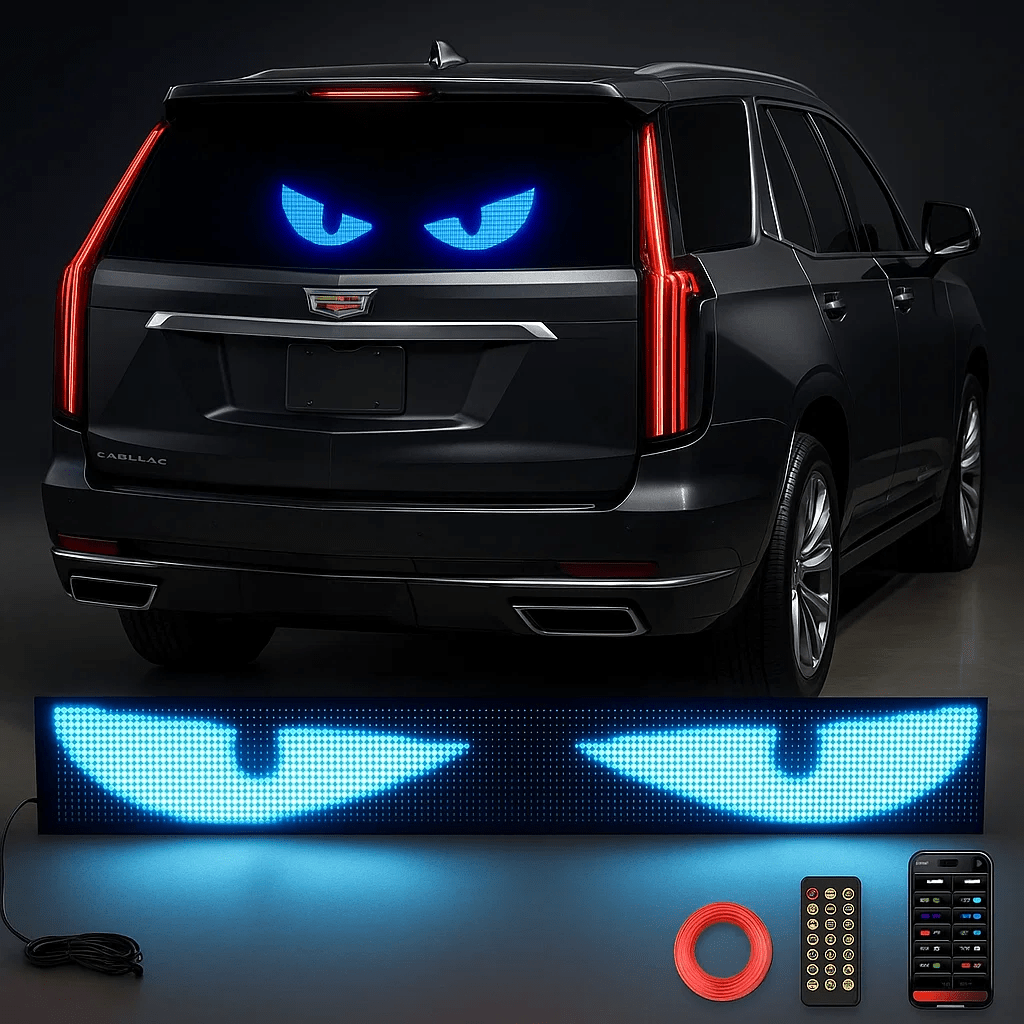 App-Programmable LED Message Board with Scrolling Animated Text and USB Power, Listed Car Charger and Adapter, 15 x 4-Inch or 7 x 3-Inch Set Options for Parties