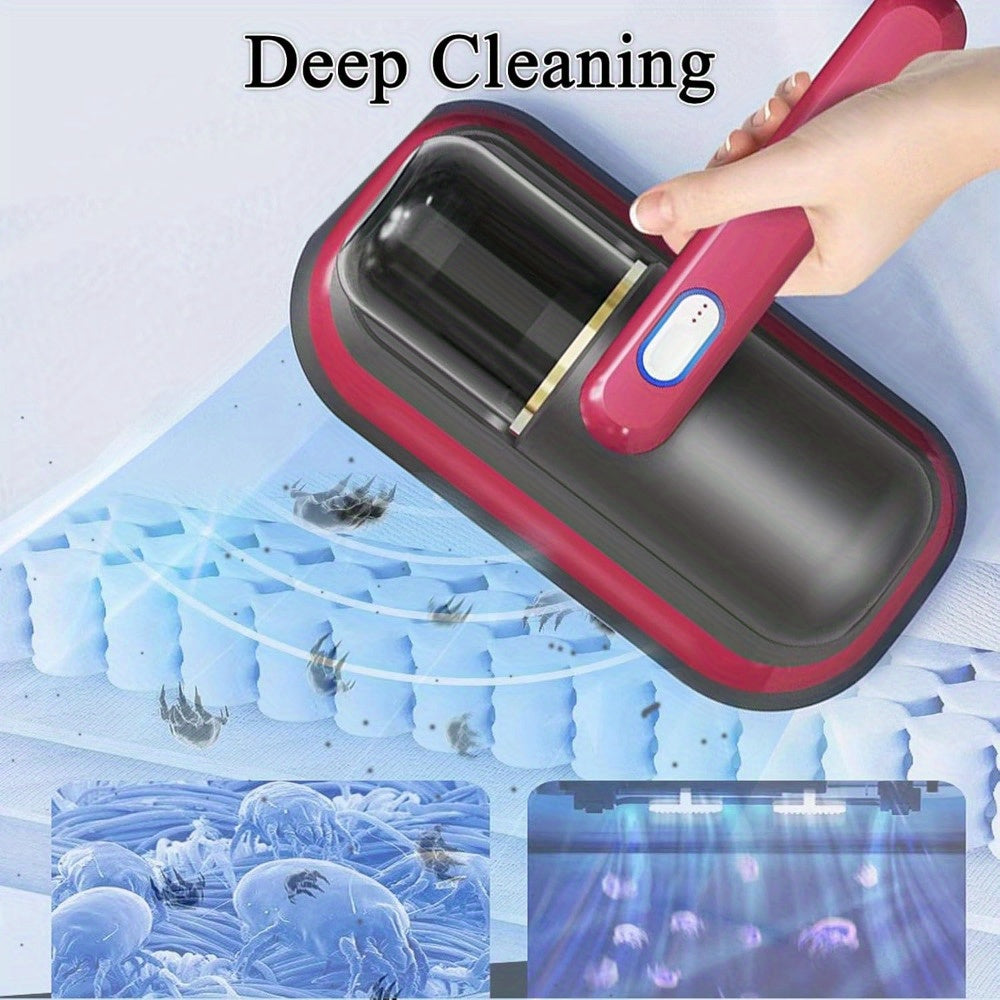 Purple Cordless Mattress Vacuum Cleaner with Handheld Design and Listed HEPA, Heating and Ultrasonic Features for Compatible Beds, Sofas, Upholstery and Carpet Cleanup