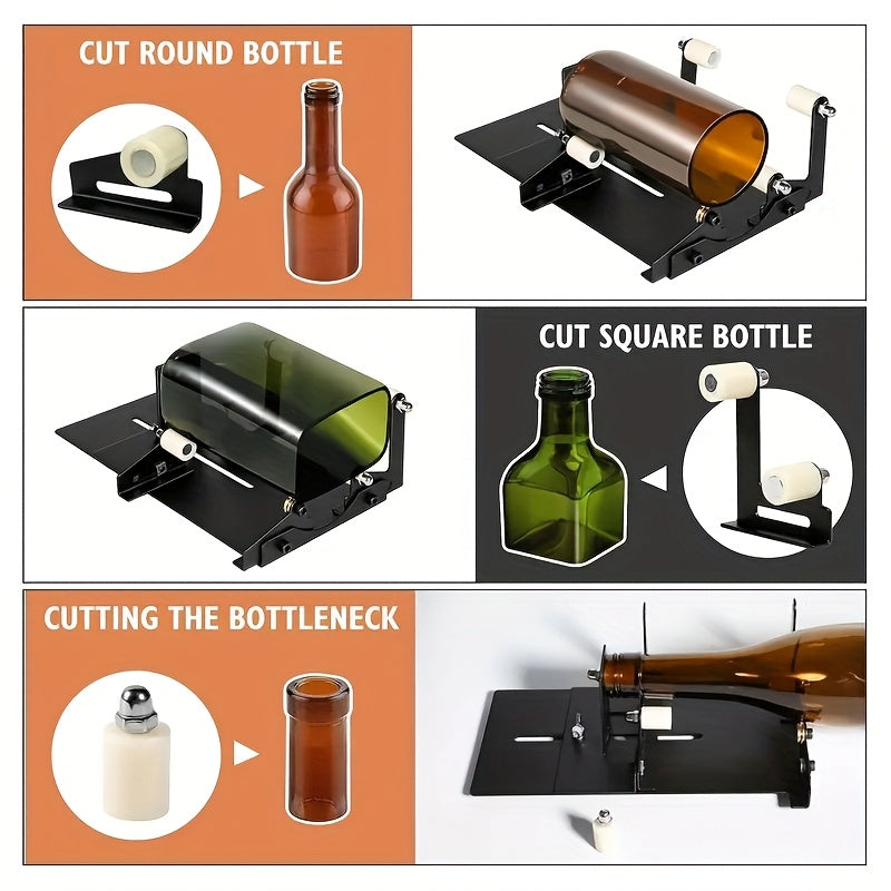 Glass Bottle Cutting Tool Set with Listed 23 Pieces for Compatible Square and Round Wine or Beer Bottles, Adult DIY Upcycling Crafts and Decorative Art Projects