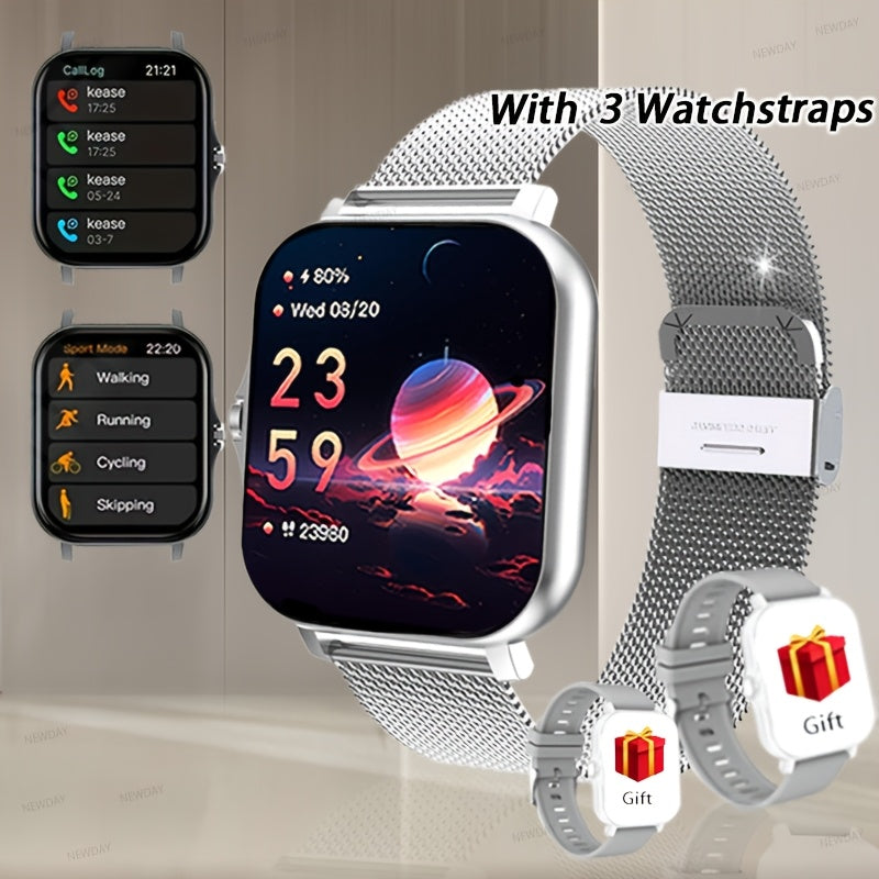 1.83-Inch Smart Watch, Full Touch Screen, USB Rechargeable, TPU Strap, Multi-Sport Mode Outdoor Fitness Watch, Activity Tracker, Positioning Navigation, Remote Camera/Music Player, with Wireless Call And Message Reminder, Men'S And Women'S