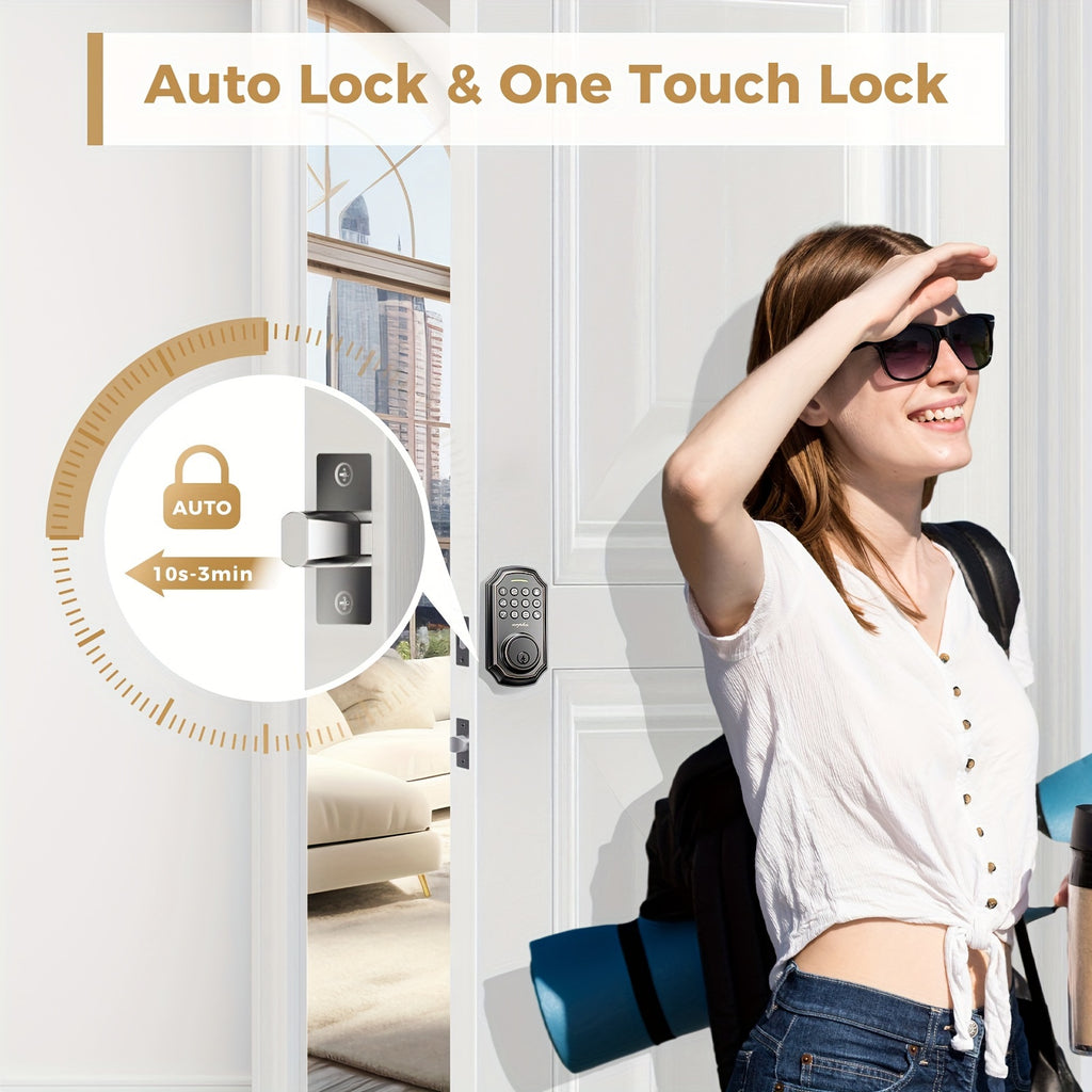 Digital Keypad Door Lock for Compatible Home and Apartment Doors, Keyless Entry with Black and Silvery Options, Single and Two-Piece Lock Selections