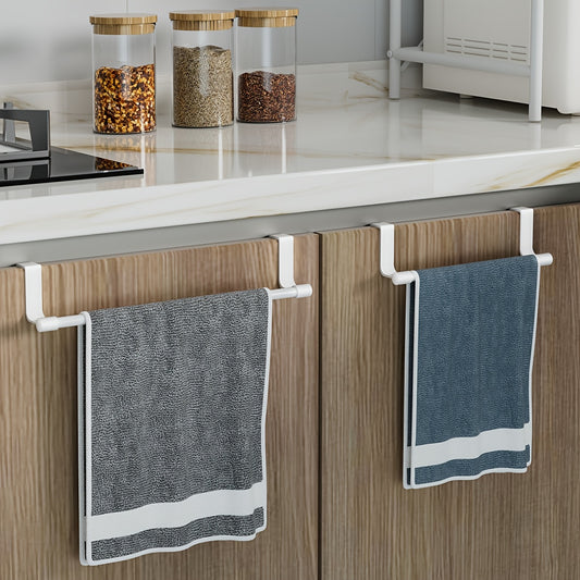 Cabinet Door Towel Bar for Kitchen Dish Cloth Storage, Single Hanging Towel Rack in White or Black with Small and Large Options for Compatible Cabinet Doors