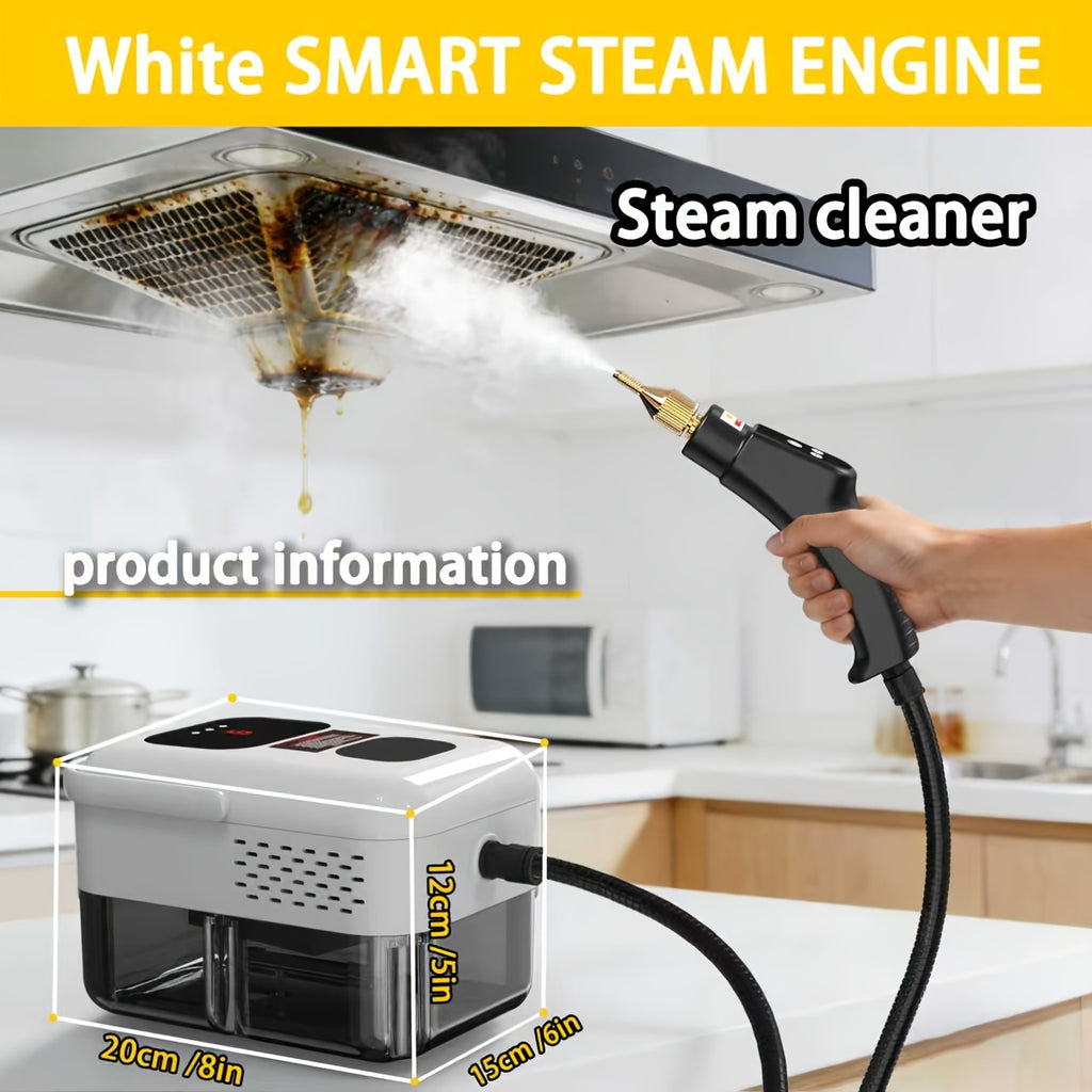 Handheld Steam Cleaner, High-Temperature Steam Cleaning Machine for Whole Home, Multi-Surface Steamer for Kitchen Grease, Bathroom Grout, Sofa, Car & Upholstery, KINETIHOME White