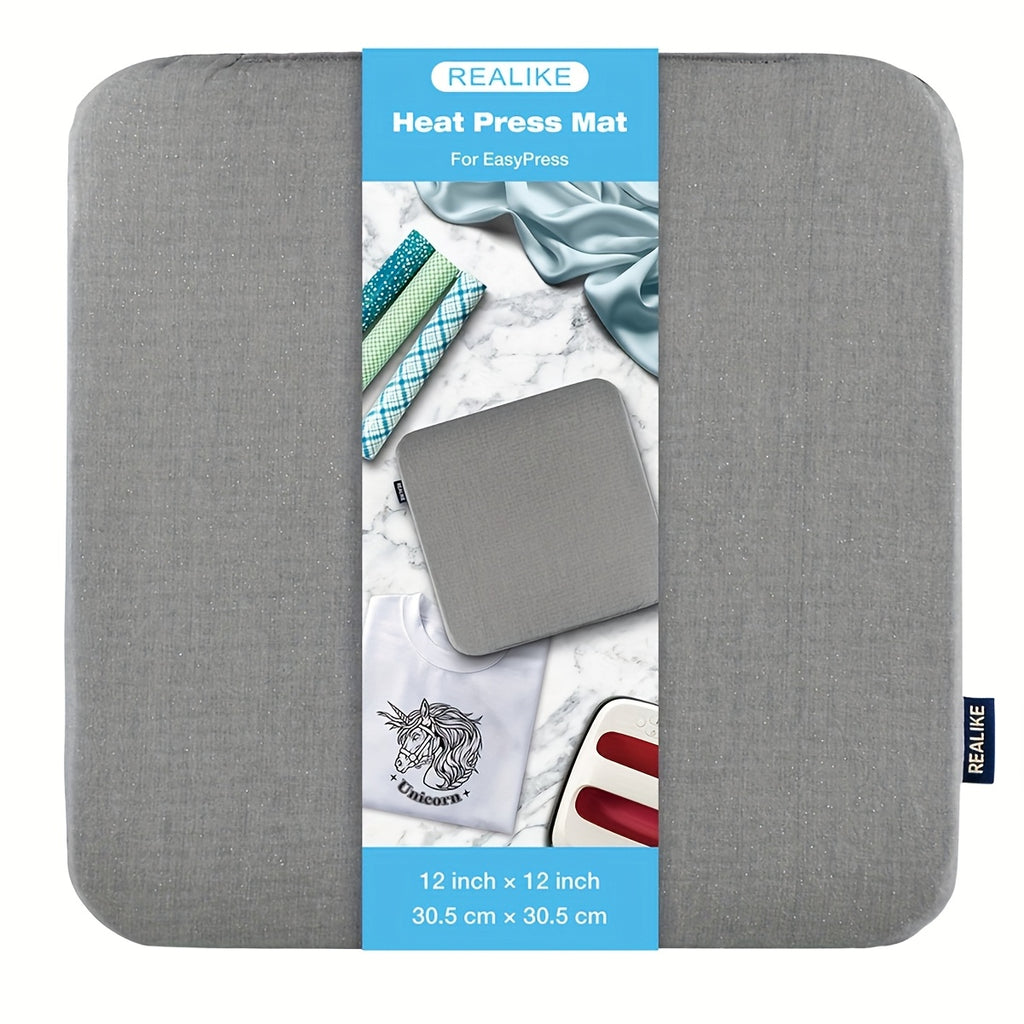 Heat Press Insulation Mat in Gray, Double-Sided Craft Pressing Pad with Four Size Options for Compatible Heat Transfer Projects and DIY Fabric Ironing